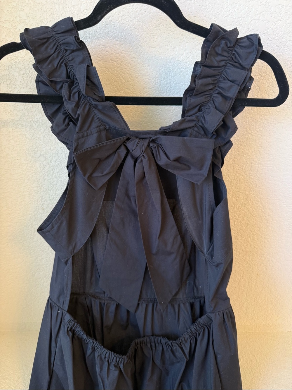 Open back- Black Ruffle Strap Dress - Picture 2 of 4